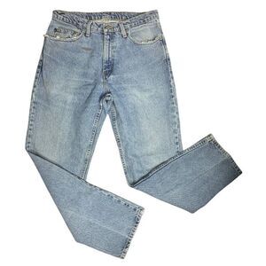 Vintage 90s Ralph Lauren Denim Jeans 32 x 30 Med Wash Relaxed Fit Tapered Leg